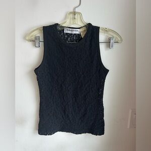 Sonia Rykiel Paris vintage black lace tank top. Size small. Made in. France